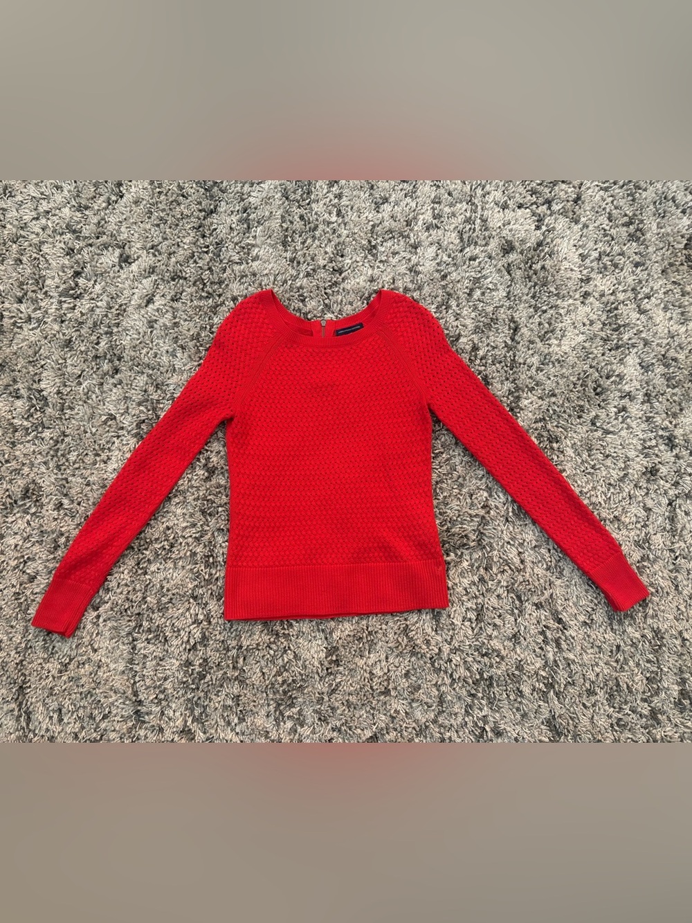 💋American Eagle Outfitters Red Textured Knit Sweater